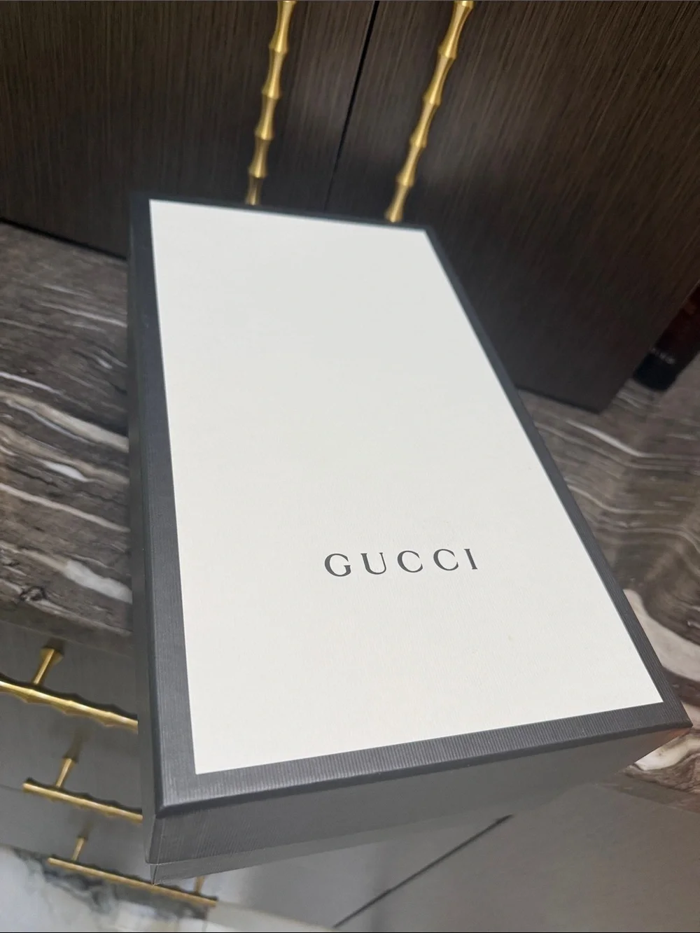 Gucci Black and White Shoe Luxury Box w Logo on the top